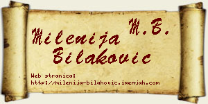 Milenija Bilaković vizit kartica